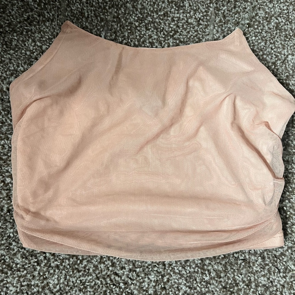 Cropped shirt with clear straps